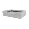 Memory foam dog bolster bed stone grey