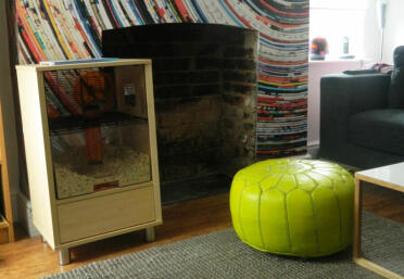 Birch Qute with storage looks great in the living room