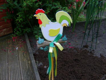 My chicken garden stick