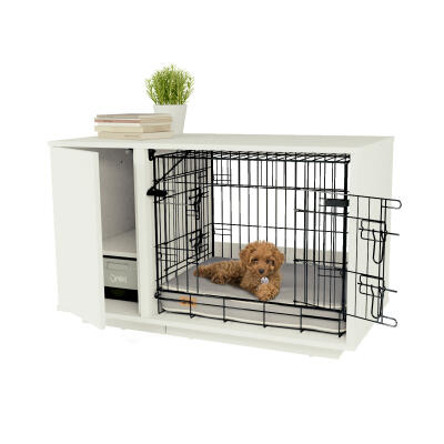 Fido Nook 24 Dog House with Crate and Wardrobe - White