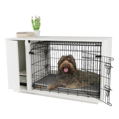 Fido Nook 36 Dog House with Crate and Wardrobe - White