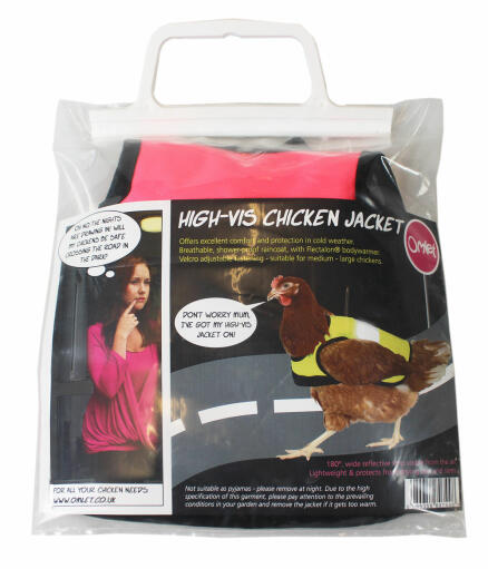 The high-vis chicken jacket comes in a smart presentation packet, making it an ideal gift.