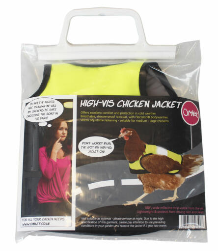 The high-vis chicken jacket comes in a smart presentation packet, making it an ideal gift.