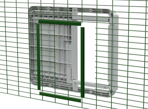 An Autodoor being fitted on animal run mesh