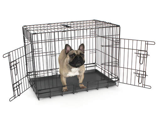 Fido Classic 30 dog crate with dog