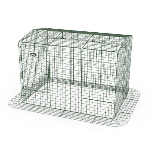 Zippi rabbit run with roof and skirt - double height high