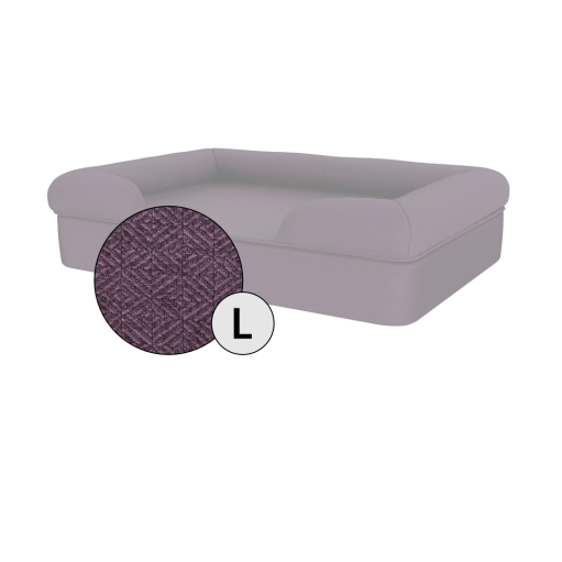 Omlet memory foam bolster dog bed large in plum purple