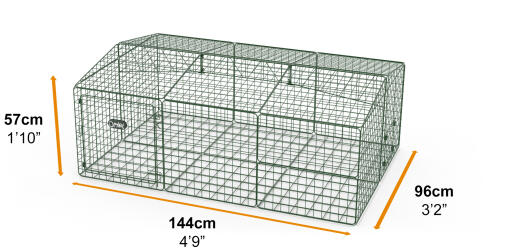 Zippi guinea pig run with roof and underfloor mesh - single height low