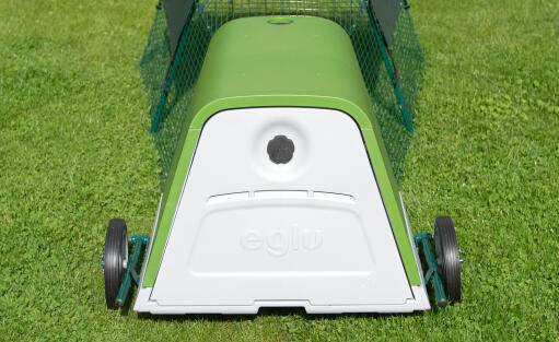 The back of an Eglu Go with extension
