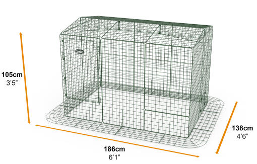 Zippi guinea pig run with roof and skirt - double height high