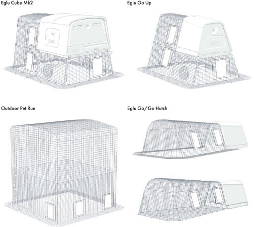 Compatible products and suggested positioning for run door self fit kit