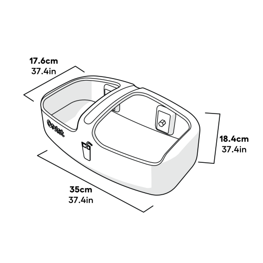 Cube mk2 drinker assembly - green dimensions (064.0033)