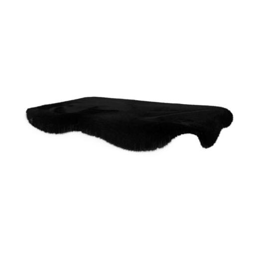 Large black sheepskin Topology topper for memory foam dog bed