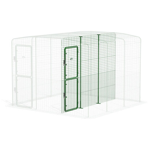 Walk in run partition high - 3 panels (side view)