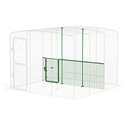 Walk in run partition low - 3 panels (front view)