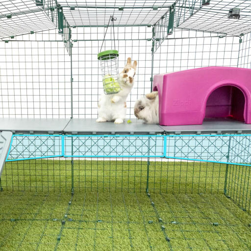 Zippi Platforms come with strong wire supports to ensure they don’t flex or bend when your rabbits are on them.