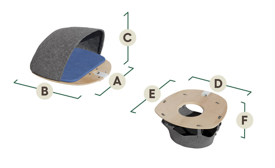 Dimensions of indoor Freestyle den and hammock