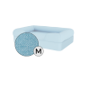 Omlet memory foam bolster dog bed medium in sky blue